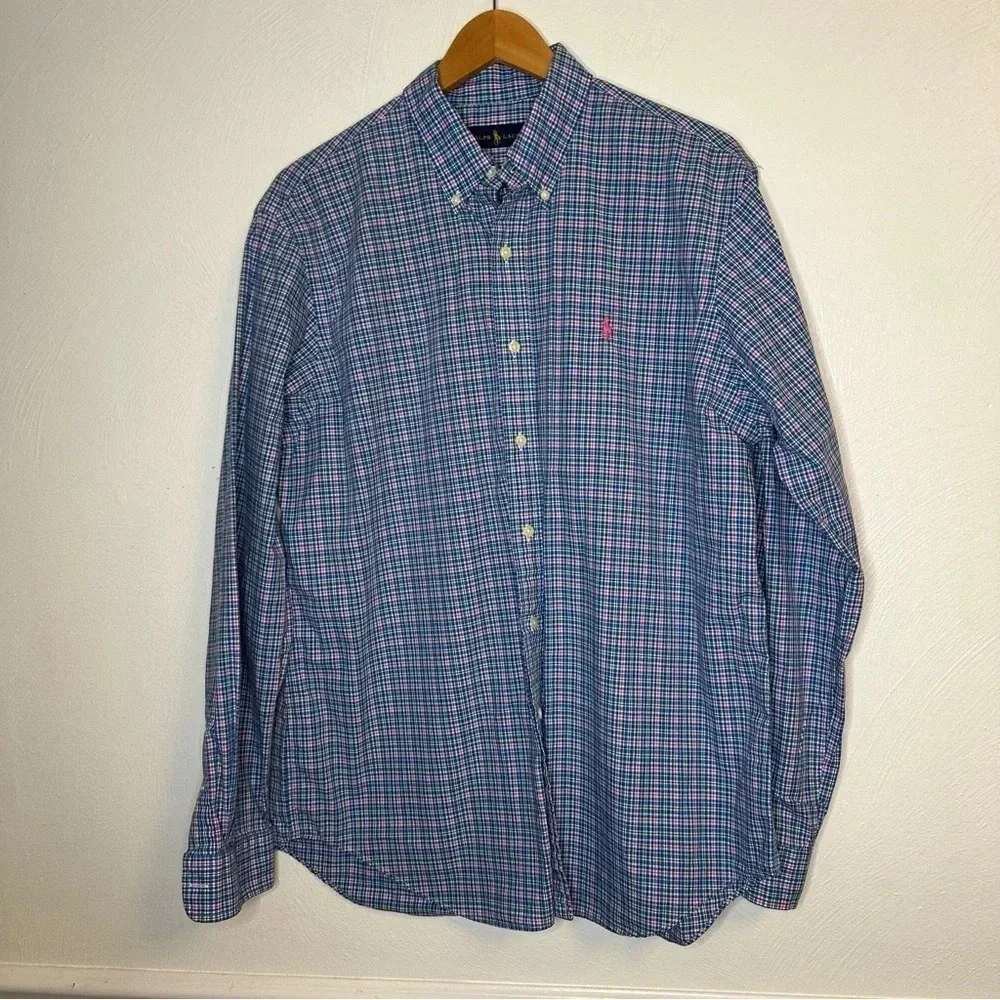 Polo Ralph Lauren Multi-Color Checkered Button Up Shirt - Men's size L(g)